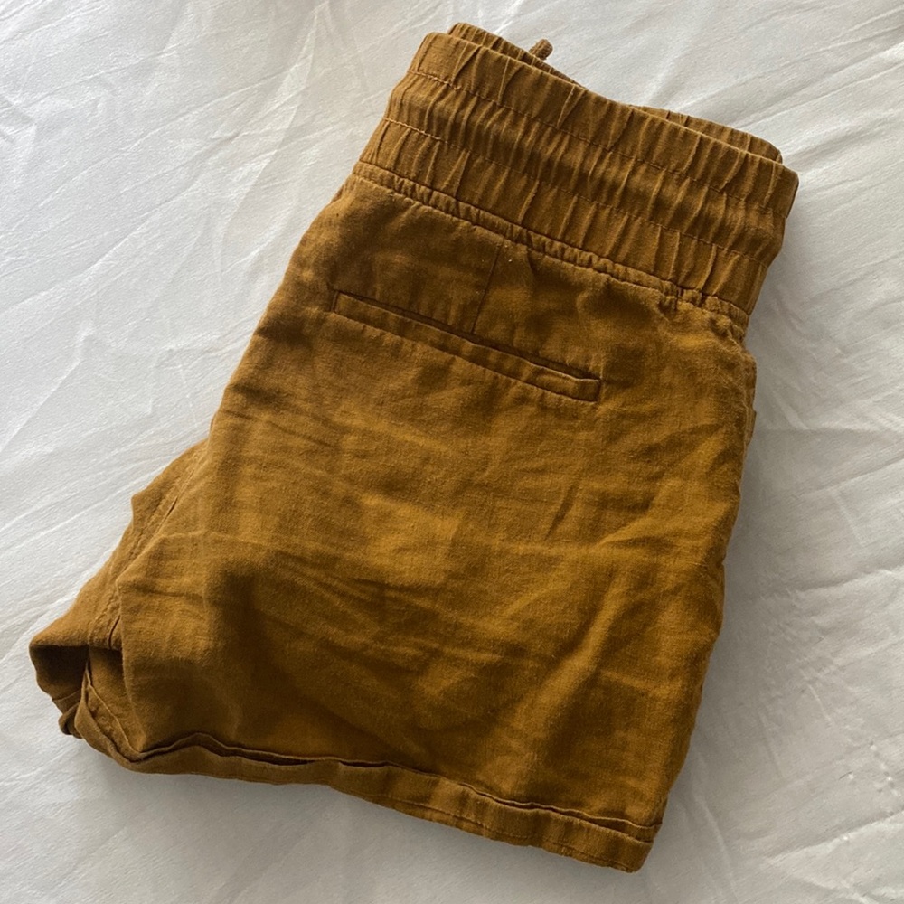 Athleta Cabo Linen Textured Short Tan Brown Size 0